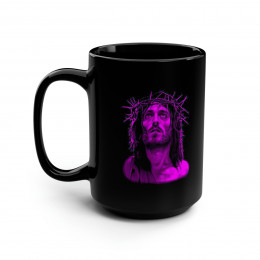 Jesus Of Nazareth PURPLE on BLACK  Mug 15oz
