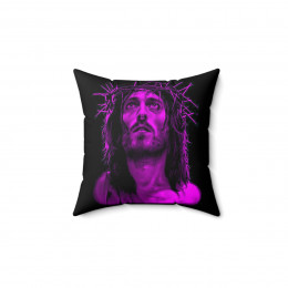 Jesus Of Nazareth PURPLE Spun Polyester Square Pillow