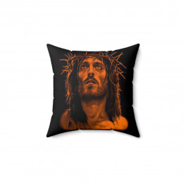 Jesus Of Nazareth ORANGE Spun Polyester Square Pillow