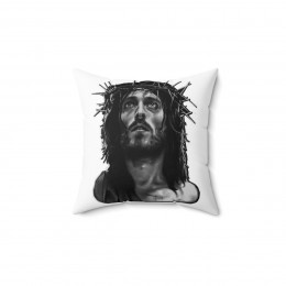 Jesus Of Nazareth B n W Spun Polyester Square Pillow