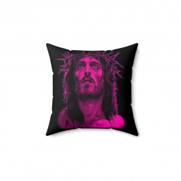Jesus Of Nazareth PINK Spun Polyester Square Pillow