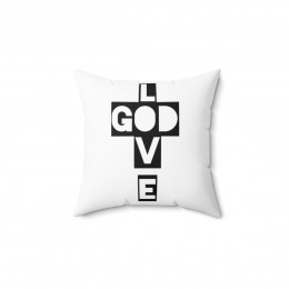 Love God Spun Polyester Square Pillow
