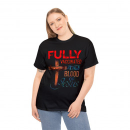 Fully Vaccinated By The Blood Of Jesus red Unisex Short Sleeve Tee